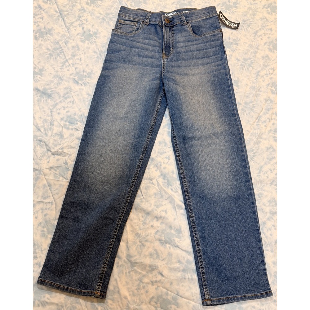 Boy's OshKosh B'gosh Straight Leg Adjustable Blue Jeans in Size 12R NEW W/ Tags